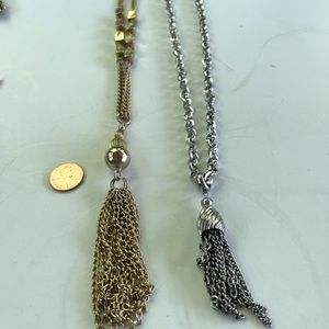 Vintage Silver & Gold Tassel Necklaces vintage jewelry necklace Bundle Long